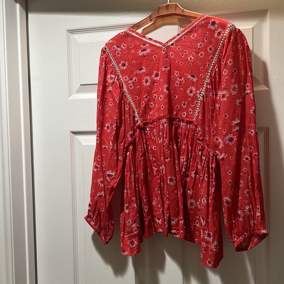 Free People Red blouse. - Picture 9 of 11